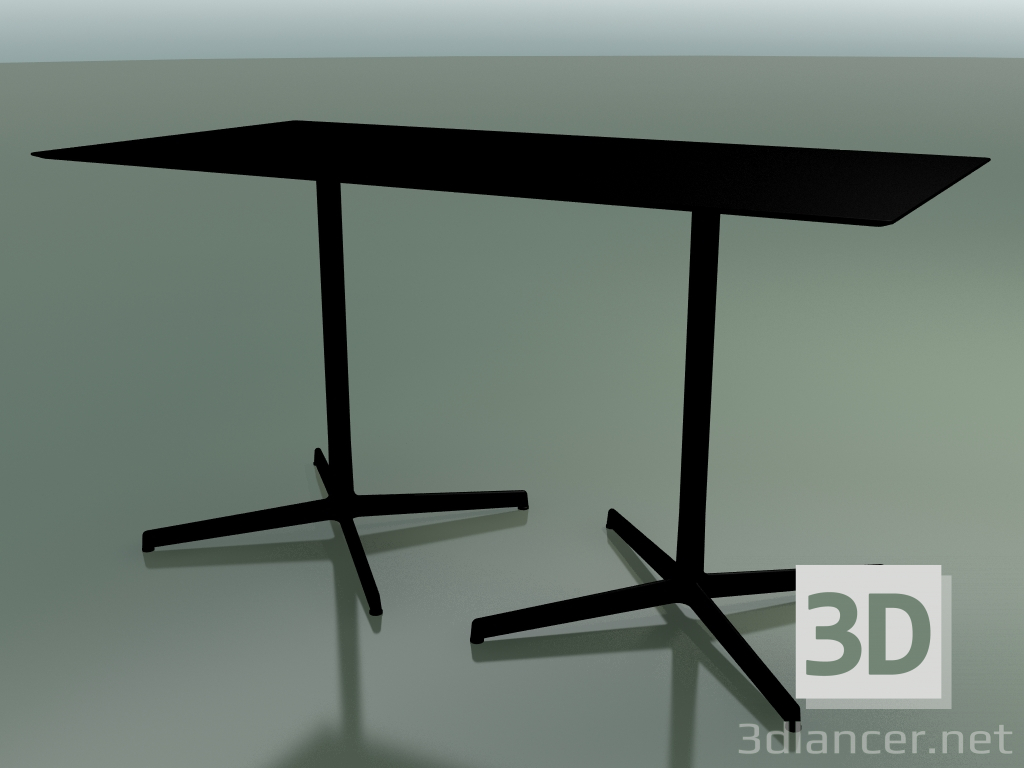 3D Modell Rechteckiger Tisch mit doppelter Basis 5544 (H 72,5 - 69 x 139 cm, schwarz, V39) - Vorschau