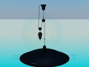 Chandelier with adjustable height suspension in the form of plate