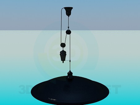 modello 3D Lampadario a sospensione regolabile in altezza in forma di piastra - anteprima