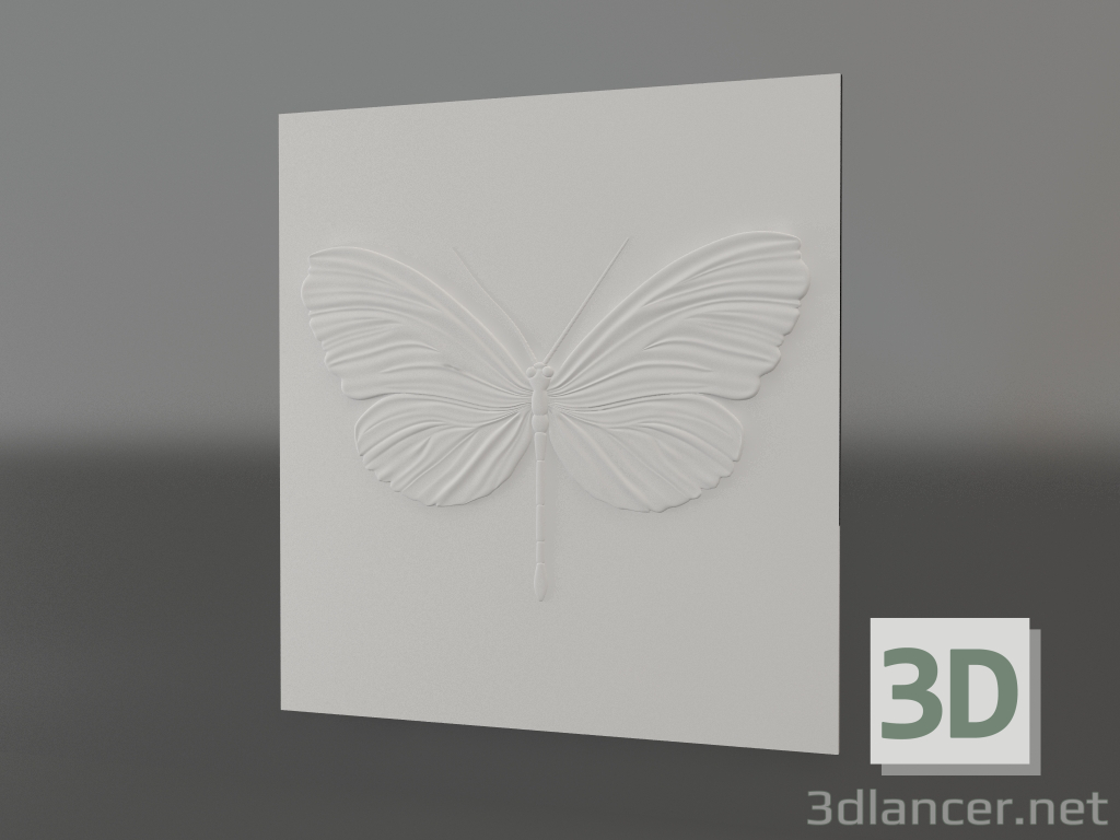 modèle 3D Papillon en bas-relief - preview