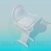 3d model High chair with round headboard - preview