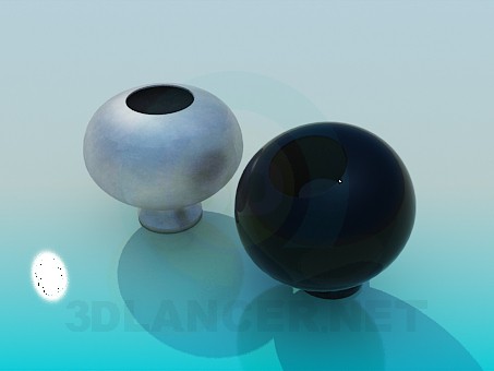 3d модель Круглые вазы в наборе – превью