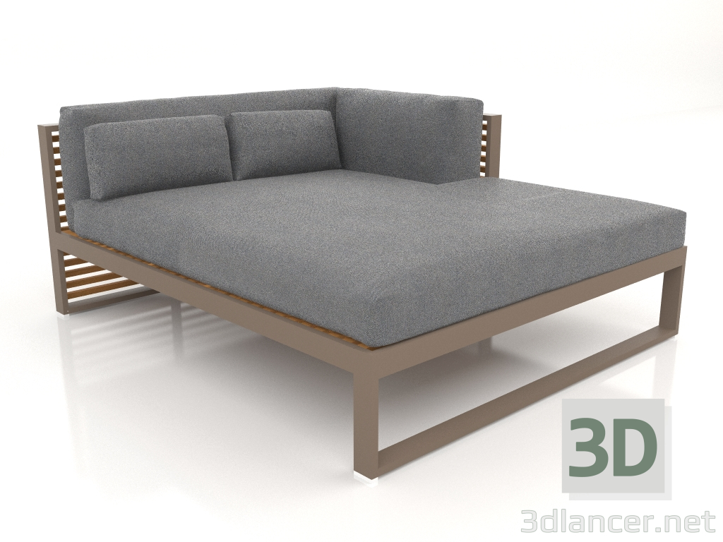 Modelo 3d Sofá modular XL, seção 2 direita, madeira artificial (Bronze) - preview