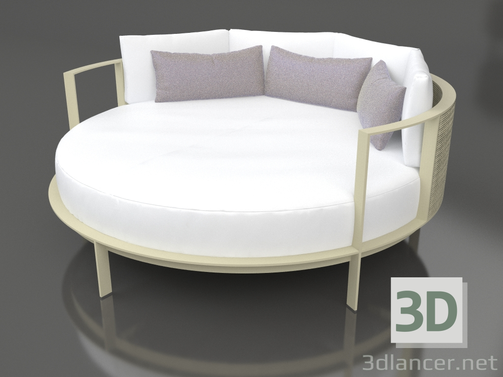 modello 3D Letto rotondo per relax (Gold) - anteprima