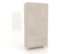 Kleiderschrank FARGO 1050x600x2200 mm (Eiche gebleicht, 2 Türen, 4 Schubladen)