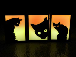Lâmpada decorativos gatos no Halloween