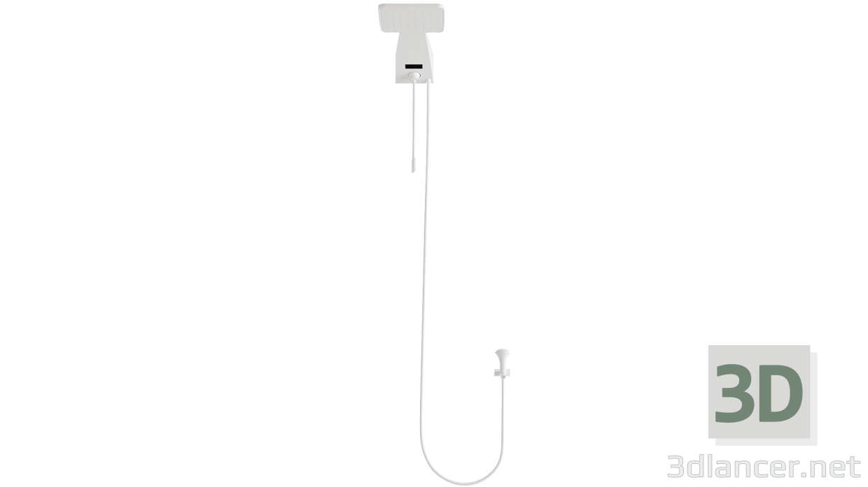 3d Shower - Full size white electric shower model buy - render