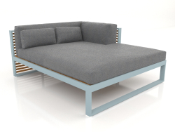 Sofá modular XL, sección 2 derecha, madera artificial (Gris azul)