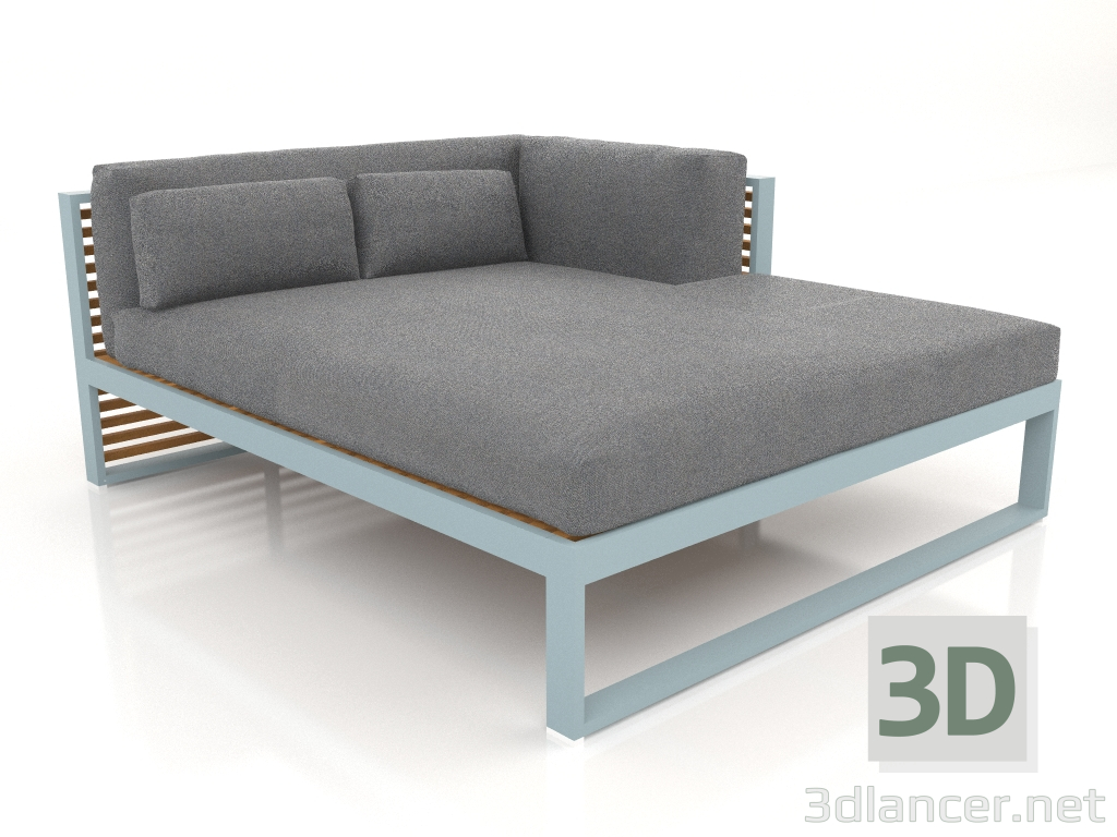Modelo 3d Sofá modular XL, seção 2 direita, madeira artificial (azul cinza) - preview