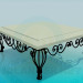 3d model Coffee table with wrought iron legs - preview