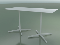Rechteckiger Tisch mit doppelter Basis 5544 (H 72,5 - 69 x 139 cm, Weiß, V12)