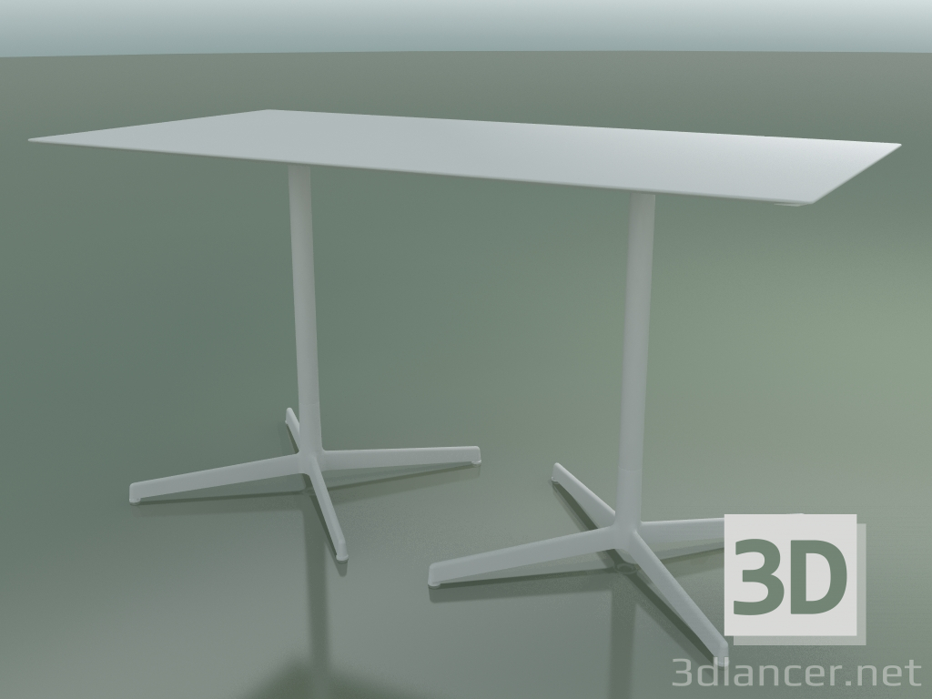 3d model Rectangular table with a double base 5544 (H 72.5 - 69x139 cm, White, V12) - preview
