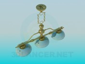 Chandelier with ceramic ceiling paintings