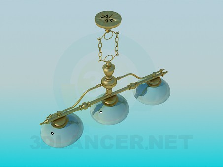 3d model Chandelier with ceramic ceiling paintings - preview