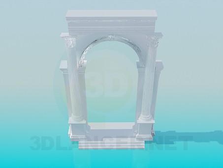 3d model Arch with columns - preview