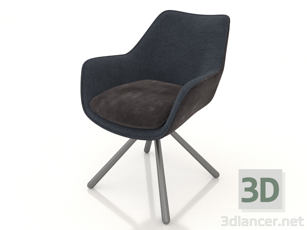 modèle 3D Chaise Stefani (gris - taupe) - preview