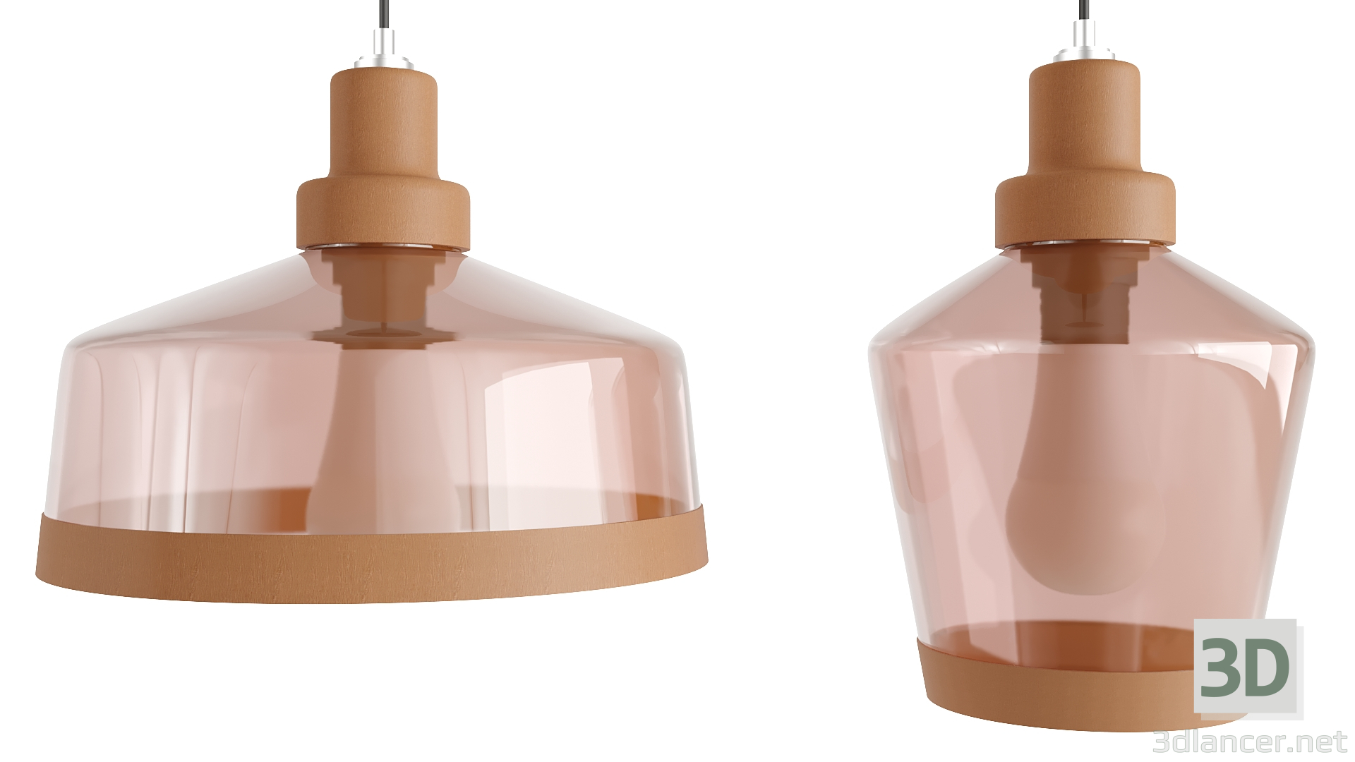 3d Chandeliers - set of two different sizes model buy - render