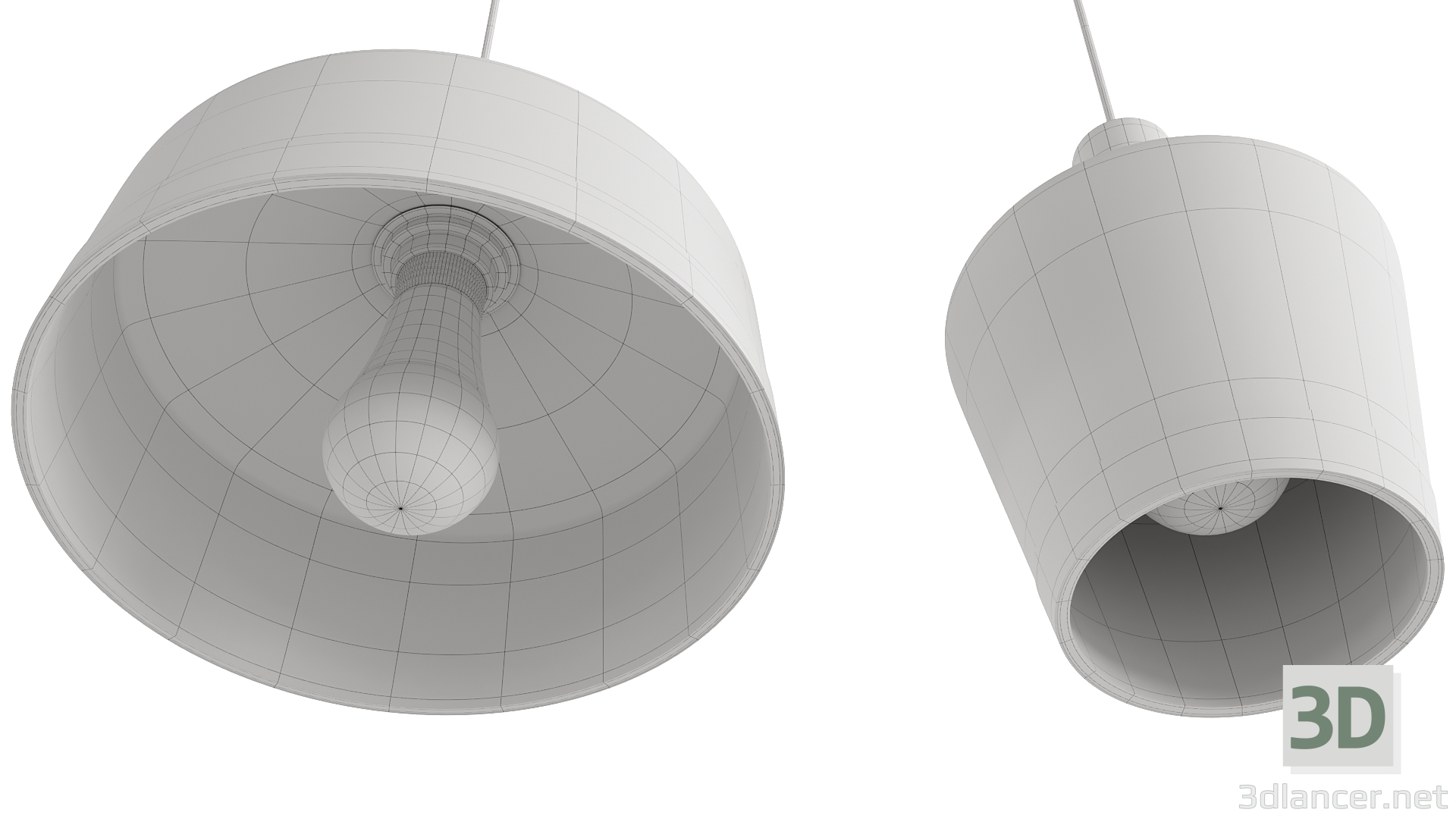 3d Chandeliers - set of two different sizes model buy - render