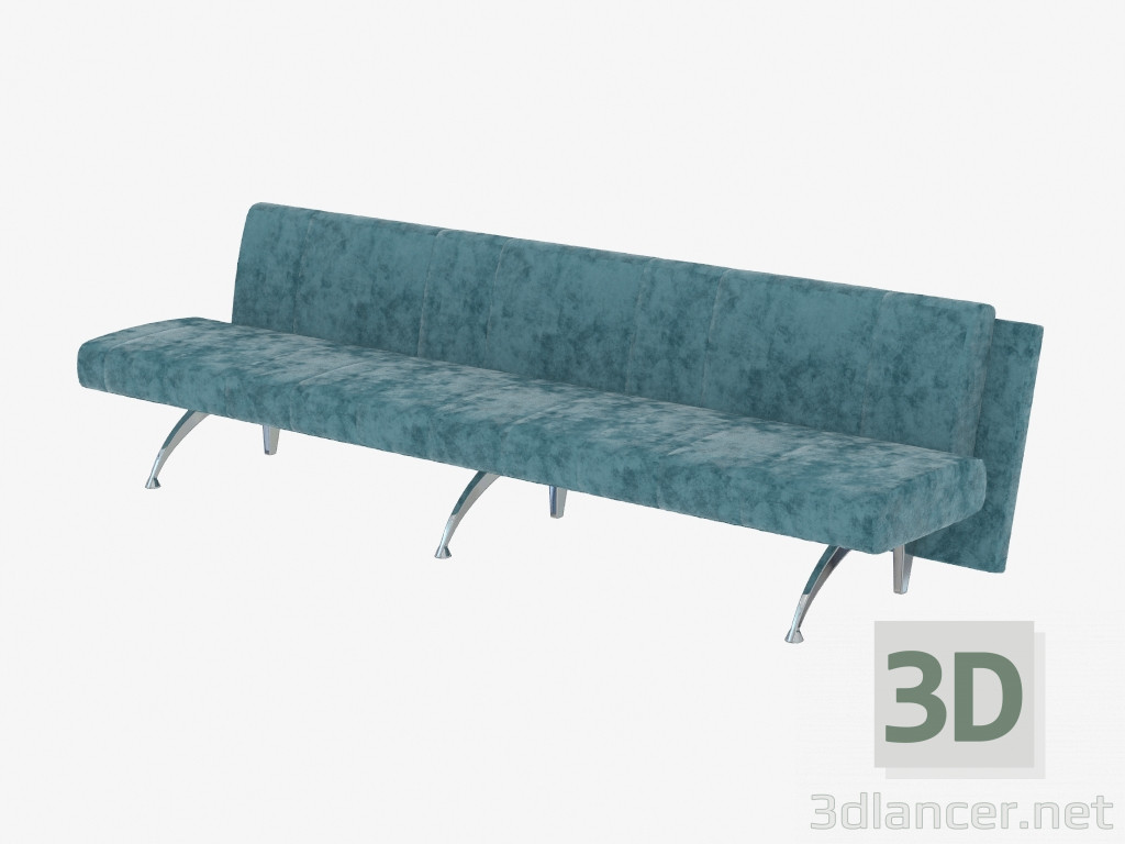 3d model Sofa-banco largo triple - vista previa