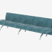 3D Modell Sofa-Bank lange dreifach - Vorschau
