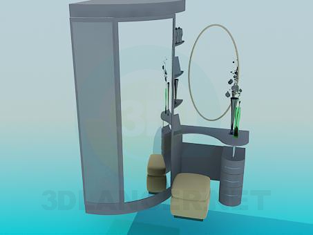 modello 3D Armadio e toilette - anteprima
