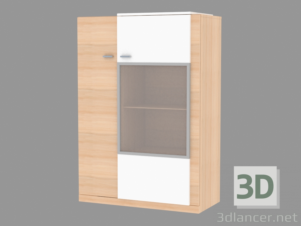3d модель Шкаф со стеклянной вставкой (малый) – превью