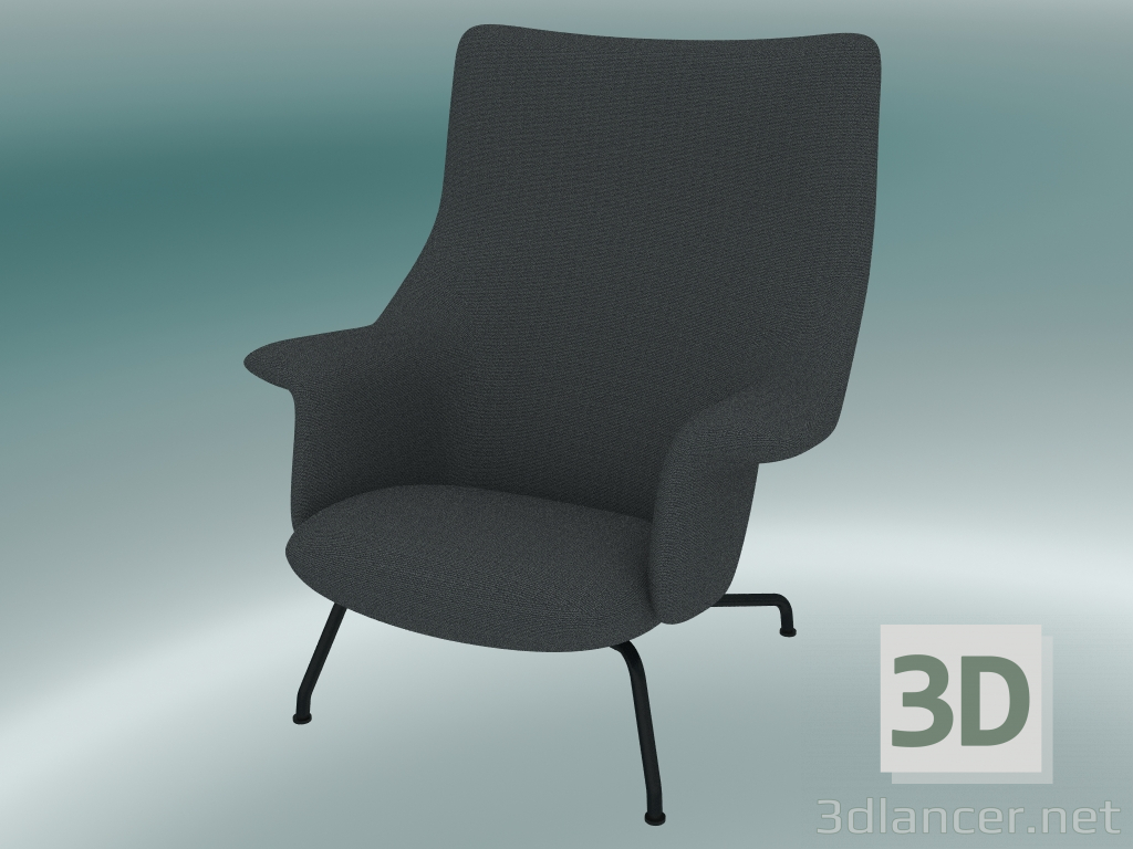modello 3D Doze lounge chair (Ocean 80, Anthracite Black) - anteprima