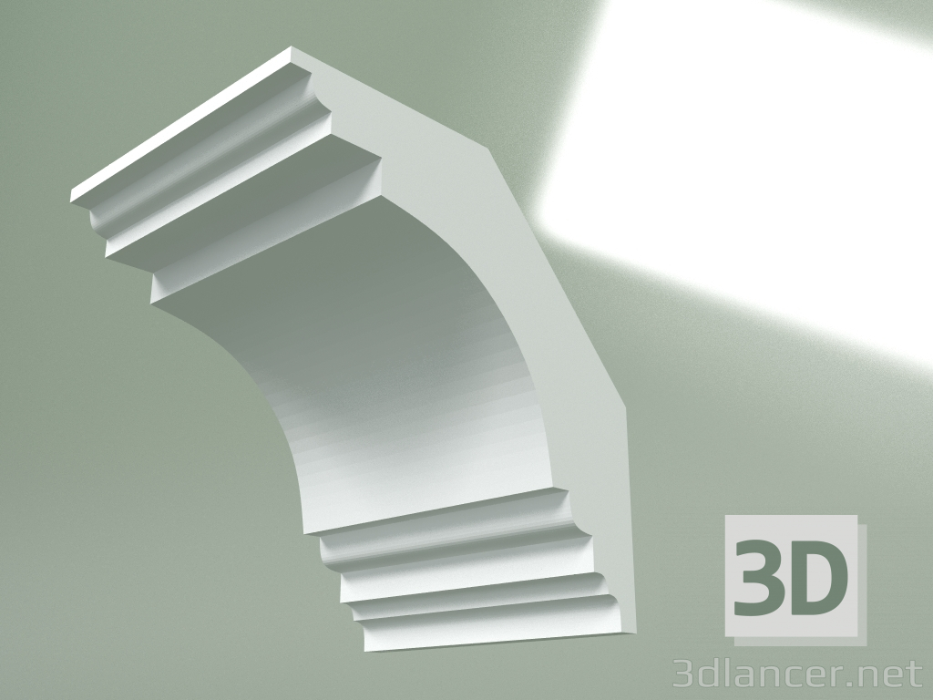 3D modeli Alçı korniş (tavan kaidesi) KT398 - önizleme