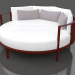 3D Modell Rundes Bett zum Entspannen (Weinrot) - Vorschau