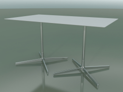 Rectangular table with a double base 5545 (H 72.5 - 79x139 cm, White, LU1)