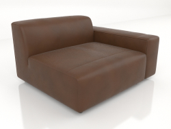 Single sofa module with a low armrest on the left