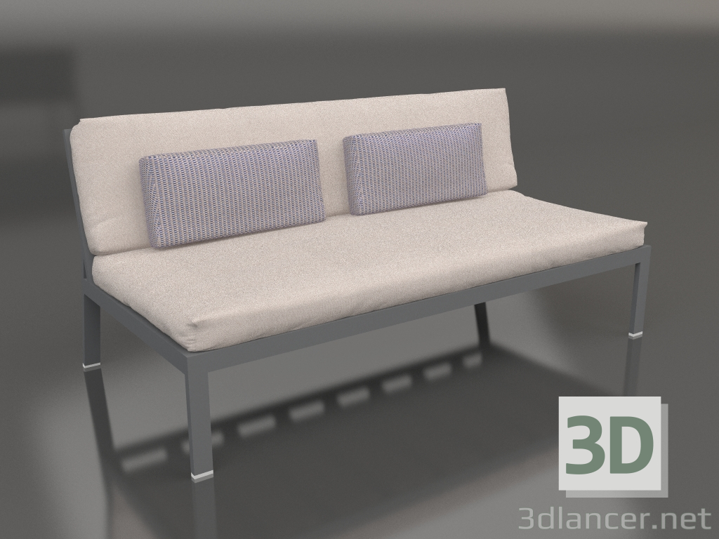 modèle 3D Module canapé, section 4 (Anthracite) - preview
