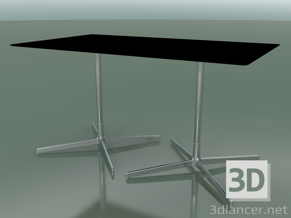 modello 3D Tavolo rettangolare con doppia base 5545 (H 72.5 - 79x139 cm, Nero, LU1) - anteprima