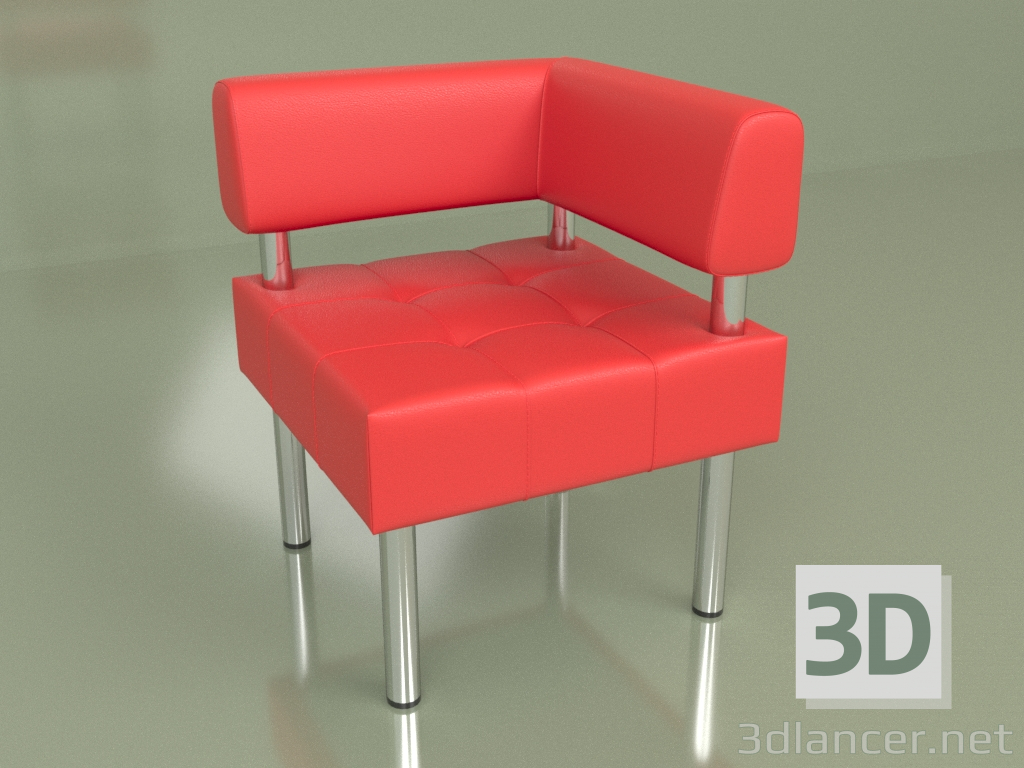 modello 3D Sezione d'angolo Business (pelle Red2) - anteprima