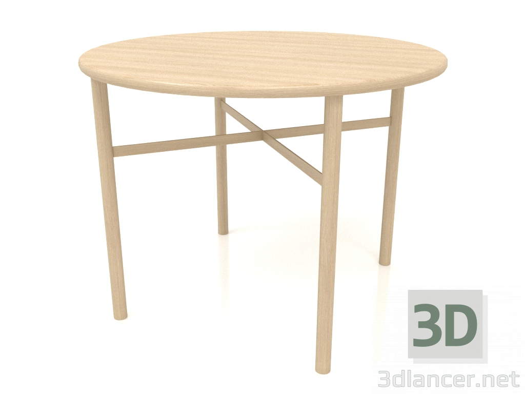 3d model Dining table (rounded end) (option 2, D=1000x750, wood white) - preview