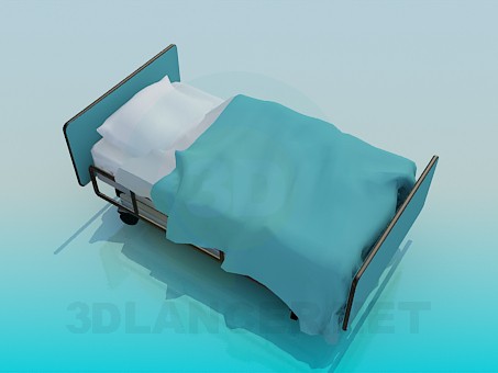 3d модель Лікарняне ліжко – превью