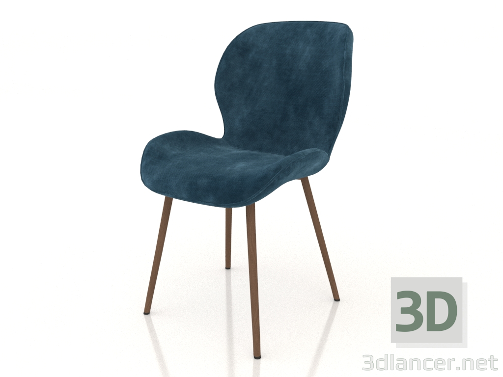 3d model Chair Frank (blue-wood) - preview