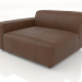 3d model Single sofa module with a low armrest on the right - preview