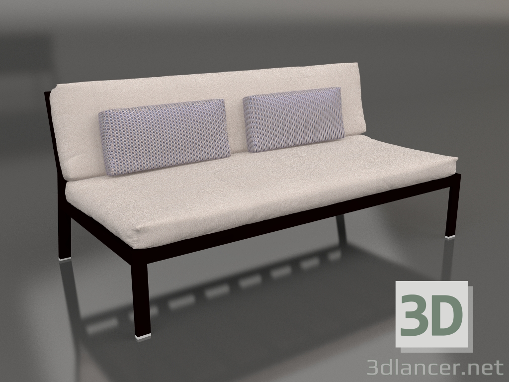 Modelo 3d Módulo de sofá, seção 4 (preto) - preview