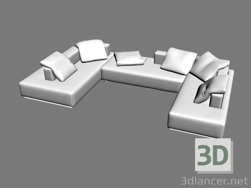 modello 3D Divano diviso - anteprima