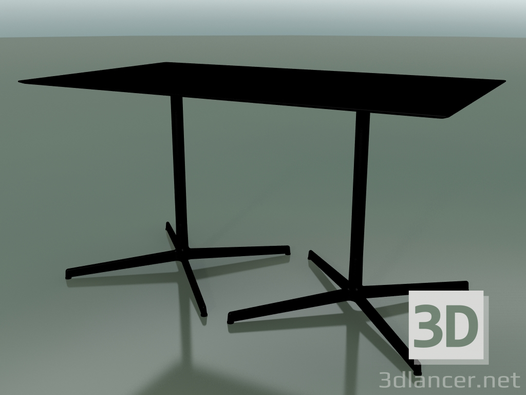 3D Modell Rechteckiger Tisch mit doppelter Basis 5545 (H 72,5 - 79 x 139 cm, Schwarz, V39) - Vorschau