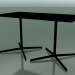 3D Modell Rechteckiger Tisch mit doppelter Basis 5545 (H 72,5 - 79 x 139 cm, Schwarz, V39) - Vorschau