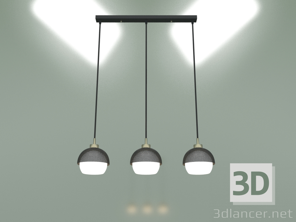 modello 3D Lampada a sospensione 50106-3 (bronzo antico-nero) - anteprima