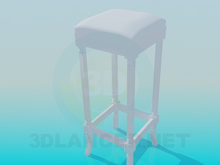 3d model High padded stool - preview