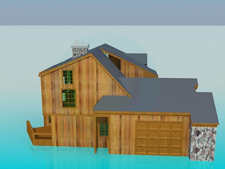 3d модель Дерев'яний будиночок – превью