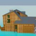 modello 3D Casa di legno - anteprima