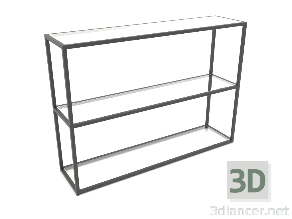 3D Modell Rack-Konsole rechteckig (GLAS, 120x30x86, 3 Regale) - Vorschau