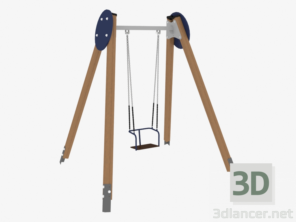 3D Modell Schaukel für Kinderspielplätze (6318) - Vorschau