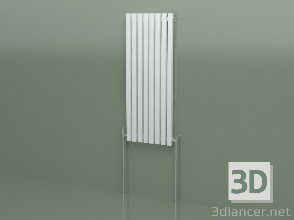 modello 3D Radiatore verticale RETTA (8 sezioni 1200 mm 40x40, bianco opaco) - anteprima