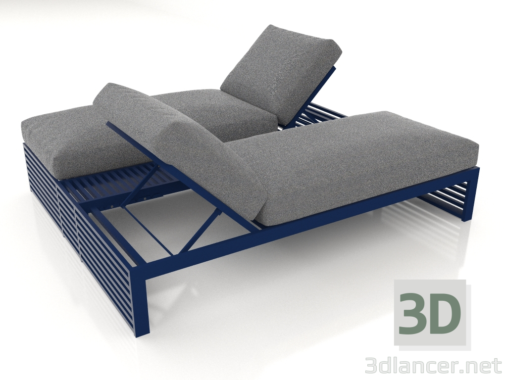 3D Modell Doppelbett zum Entspannen (Nachtblau) - Vorschau